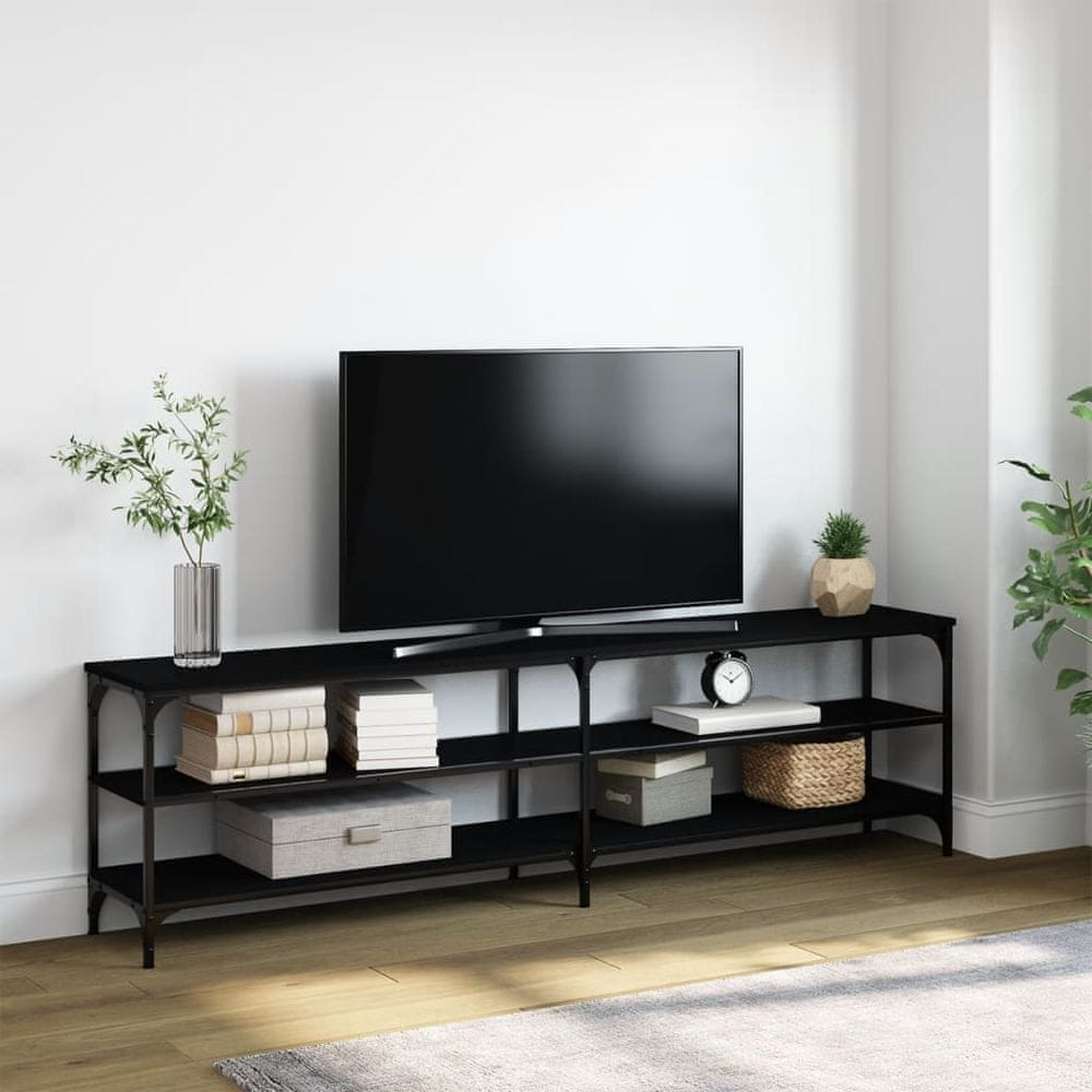 Vidaxl TV skrinka čierna 180x30x50 cm kompozitné drevo a kov